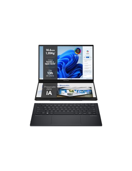 ASUS Zenbook Duo OLED UX8406CA-PZ166X - Ordenador Portátil 14" WQXGA+ 120Hz (Intel Core Ultra 9 285H, 32GB RAM, 1TB SSD, Arc