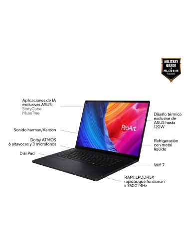 ASUS ProArt P16 OLED H7606WP-SC104W - Ordenador Portátil 16" WQUXGA (AMD Ryzen AI 9 HX 370, 32GB RAM, 100GB SSD, NVIDIA RTX