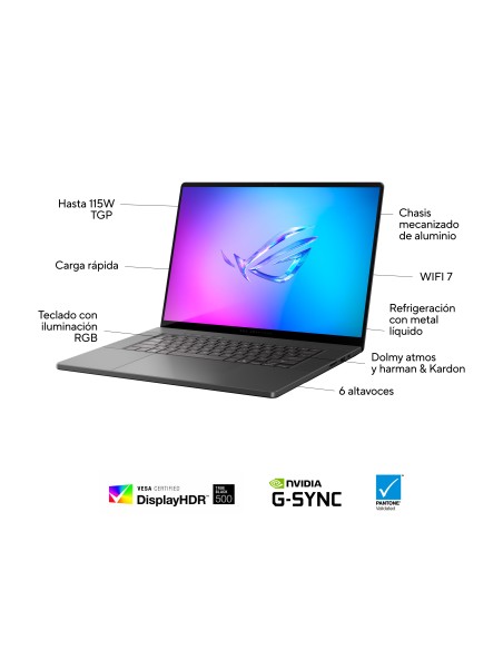 ASUS ROG Zephyrus G16 OLED GU605CX-QR113W - Ordenador Portátil Gaming de 16" WQXGA 240Hz (Intel Core Ultra 9 285H, 64GB RAM,
