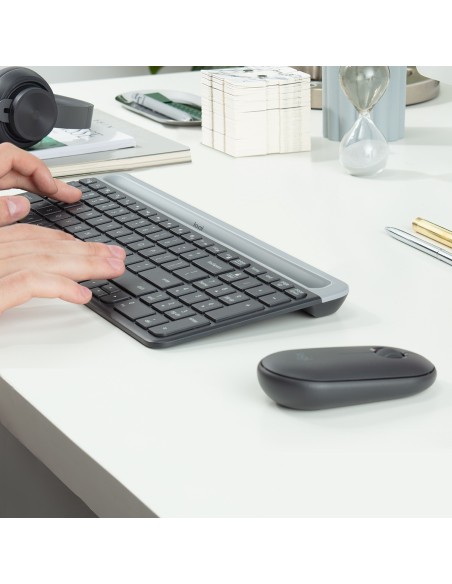 Logitech 920-009204 teclado Ratón incluido Universal RF inalámbrico QWERTY Internacional de EE.UU. Grafito