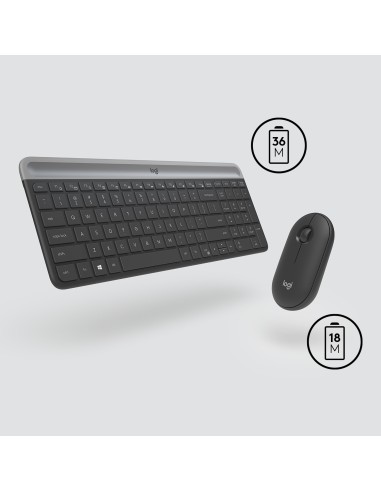 Logitech 920-009204 teclado Ratón incluido Universal RF inalámbrico QWERTY Internacional de EE.UU. Grafito