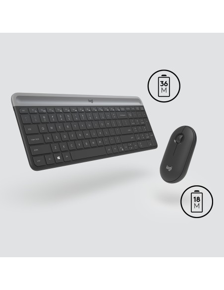 Logitech 920-009204 teclado Ratón incluido Universal RF inalámbrico QWERTY Internacional de EE.UU. Grafito