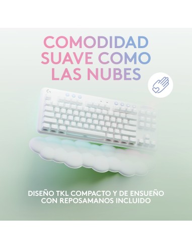 Logitech G 920-010685 teclado Juego RF Wireless + Bluetooth QWERTY Español Blanco