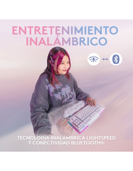 Logitech G 920-010685 teclado Juego RF Wireless + Bluetooth QWERTY Español Blanco