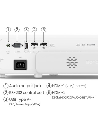 BenQ TK710STi Proyector de corto alcance 3200 lúmenes ANSI DLP UHD 4K (3840x2160) 3D Negro, Blanco
