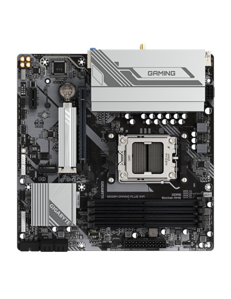 GIGABYTE B650M GAMING PLUS WIFI Placa base - Procesadores AMD Ryzen 9000, VRM de 5+2+2 fases, hasta 8000 MHz DDR5, 2xPCIe 4.0