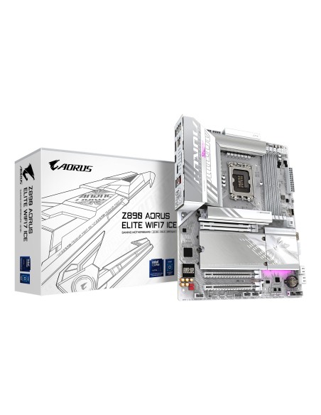 GIGABYTE Placa base Z890 AORUS ELITE WIFI7 ICE - Compatible con CPUs Intel Core Ultra (Serie 2), VRM de 16+1+2 fases, hasta