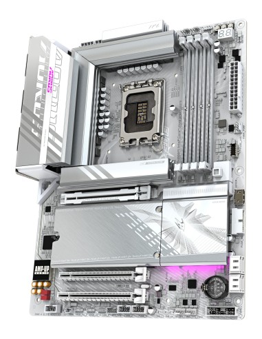 GIGABYTE Placa base Z890 AORUS ELITE WIFI7 ICE - Compatible con CPUs Intel Core Ultra (Serie 2), VRM de 16+1+2 fases, hasta