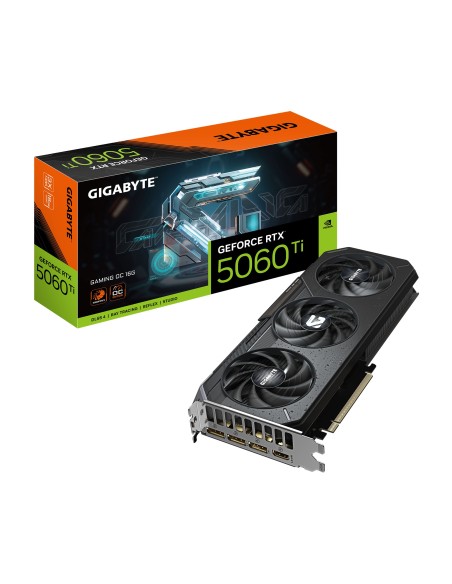 GIGABYTE GeForce RTX 5060 Ti GAMING OC 16G Tarjeta Gráfica – 16 GB GDDR7, 128 bits, PCI-E 5.0, 2647 MHz Frecuencia del núcleo,