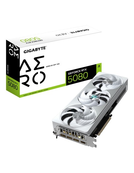 GIGABYTE GeForce RTX 5080 AERO OC SFF 16G Tarjeta Gráfica - 16GB GDDR7, 256 bits, PCI-E 5.0, 2730MHz Core Clock, 3 x