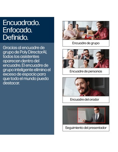 HP Poly Cámara inteligente Poly Studio E60 4K con zoom óptico de 12 aumentos y MPTZ