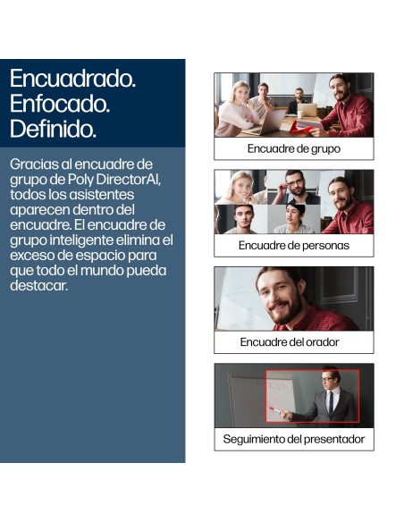 HP Poly Cámara inteligente Poly Studio E60 4K con zoom óptico de 12 aumentos y MPTZ