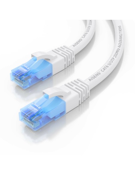 AISENS Cable De Red Latiguillo RJ45 Cat.6 UTP AWG26 CCA, Blanco, 1.0 m