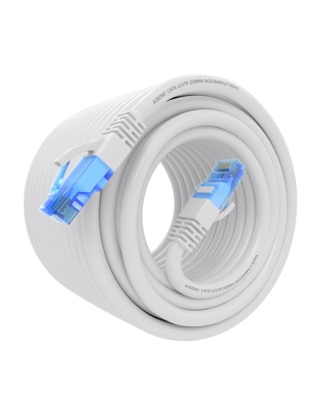 AISENS Cable De Red Latiguillo RJ45 Cat.6 UTP AWG26 CCA, Blanco, 20 m
