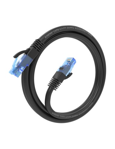 AISENS Cable De Red Latiguillo RJ45 Cat.6 UTP AWG26 CCA, Negro, 1.5 m