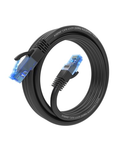 AISENS Cable De Red Latiguillo RJ45 Cat.6 UTP AWG26 CCA, Negro, 3.0 m