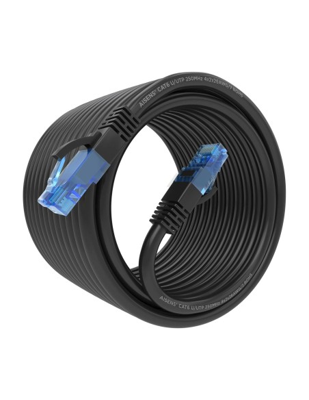 AISENS Cable De Red Latiguillo RJ45 Cat.6 UTP AWG26 CCA, Negro, 7.5 m