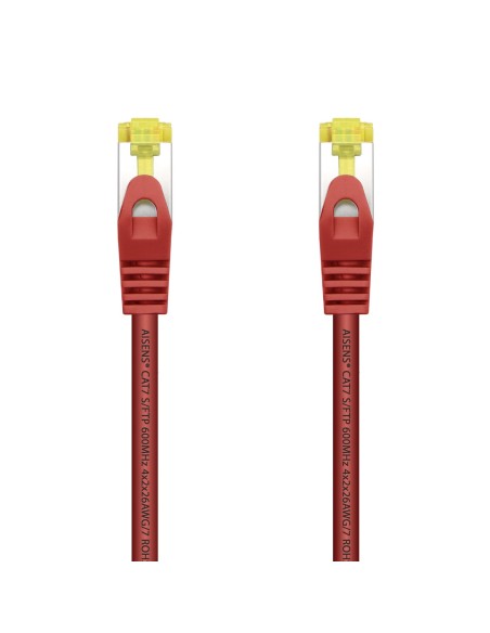 AISENS Cable De Red Latiguillo RJ45 LSZH Cat.7 600 MHz S FTP PIMF AWG26, Rojo, 1.0 m