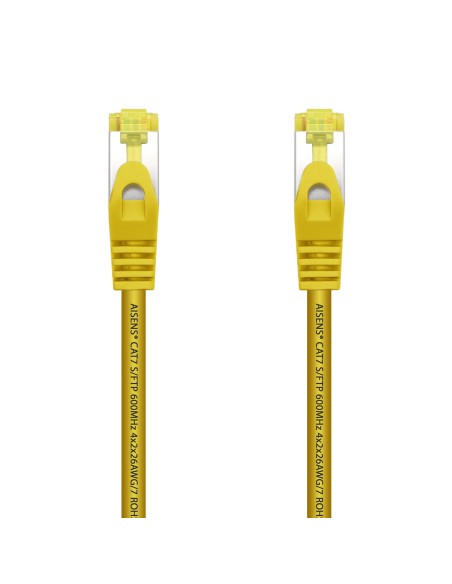 AISENS Cable De Red Latiguillo RJ45 LSZH Cat.7 600 MHz S FTP PIMF AWG26, Amarillo, 1.0 m