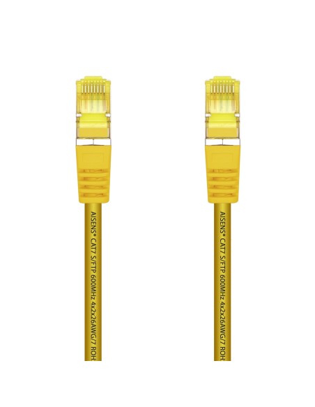 AISENS Cable De Red Latiguillo RJ45 LSZH Cat.7 600 MHz S FTP PIMF AWG26, Amarillo, 1.0 m
