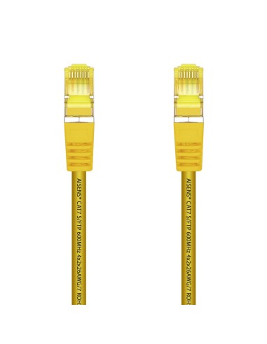 AISENS Cable De Red Latiguillo RJ45 LSZH Cat.7 600 MHz S FTP PIMF AWG26, Amarillo, 2.0 m
