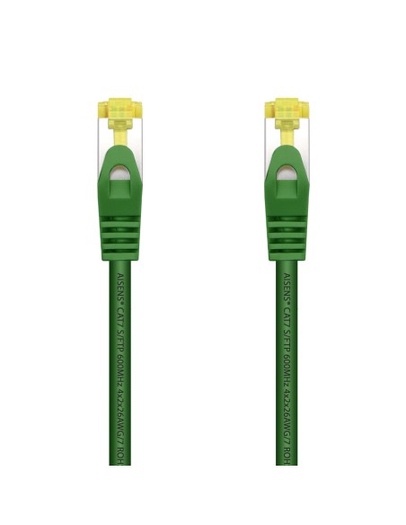 AISENS Cable De Red Latiguillo RJ45 LSZH Cat.7 600 MHz S FTP PIMF AWG26, Verde, 1.0 m