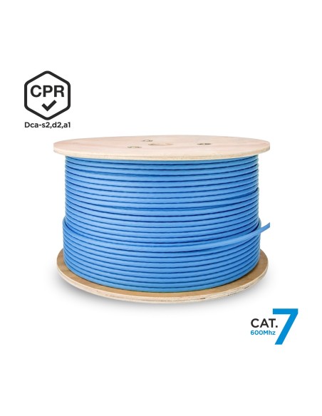 AISENS Cable de Red RJ45 LSZH CPR Dca CAT.7 600 MHZ S FTP AWG23, Azul, 305 m