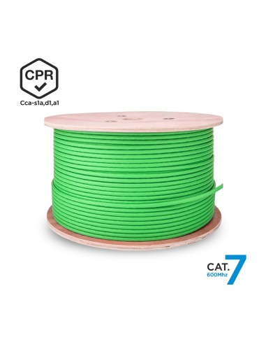 AISENS Cable de Red RJ45 LSZH CPR Cca CAT.7 600 MHZ S FTP AWG23, Verde, 500 m