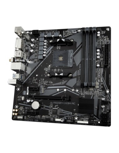 GIGABYTE A520M DS3H AC Placa Base - Procesadores AMD Ryzen Serie 5000, VRM de 5+3 fases, hasta 4733 MHz DDR5 (OC), 1xPCIe 3.0