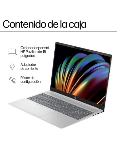 HP Pavilion 16-af0023ns Intel Core Ultra 5 125U Portátil 40,6 cm (16") 2K 16 GB LPDDR5x-SDRAM 512 GB SSD Wi-Fi 6 (802.11ax)