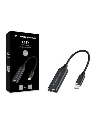 Conceptronic ABBY03B adaptador de cable de vídeo HDMI tipo A (Estándar) USB Tipo C Negro