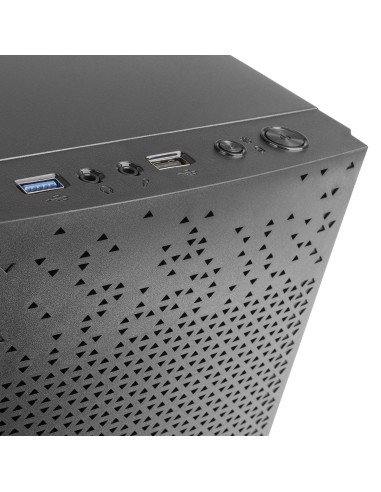 Tacens Anima AC6500, Caja Ordenador Compacta Micro ATX, Frontal Malla Refrigeración, Fuente Alimentación 500W, USB 3.0, Negro