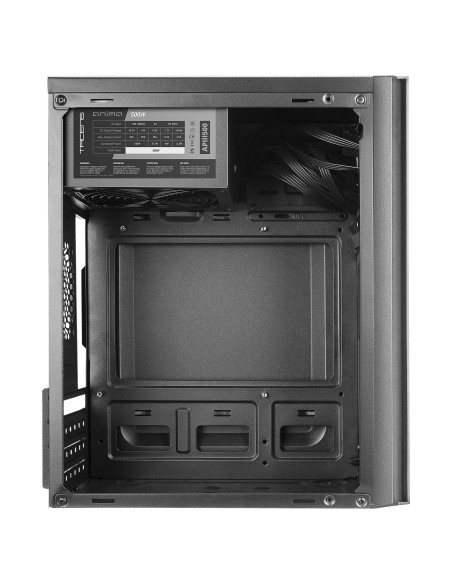 Tacens Anima AC6500, Caja Ordenador Compacta Micro ATX, Frontal Malla Refrigeración, Fuente Alimentación 500W, USB 3.0, Negro