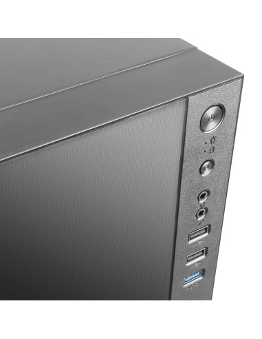 Tacens Anima ACX, Caja Mini Torre Micro ATX, Frontal Aluminio Pulido, Ventilador 12cm, USB 3.0, Negro