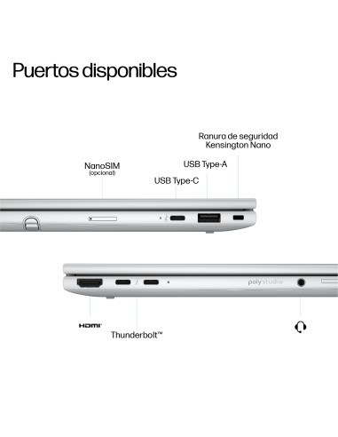 HP EliteBook 8 Flip G1i 13 inch Notebook AI PC Wolf Pro Security Edition Intel Core Ultra 5 225U Híbrido (2-en-1) 33,8 cm