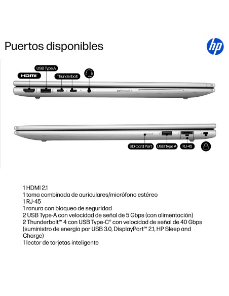 HP EliteBook 6 G1i Intel Core Ultra 7 255H Portátil 40,6 cm (16") WUXGA 32 GB DDR5-SDRAM 1 TB SSD Wi-Fi 7 (802.11be) Windows 11