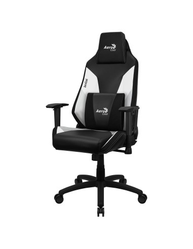 Aerocool ADMIRALBW Silla Gaming Profesional, Cojines Acolchados, Tecnología Air, Negro Blanco