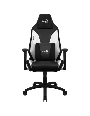 Aerocool ADMIRALBW Silla Gaming Profesional, Cojines Acolchados, Tecnología Air, Negro Blanco