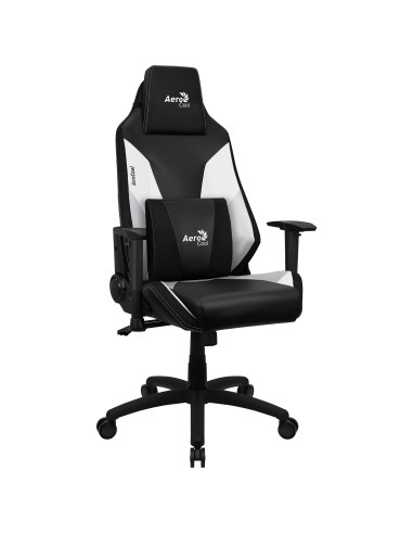 Aerocool ADMIRALBW Silla Gaming Profesional, Cojines Acolchados, Tecnología Air, Negro Blanco