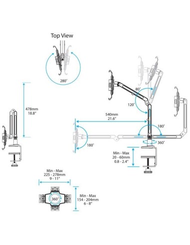 StarTech.com Soporte de Sobremesa para Tablet - Articulado - Para iPad o Android