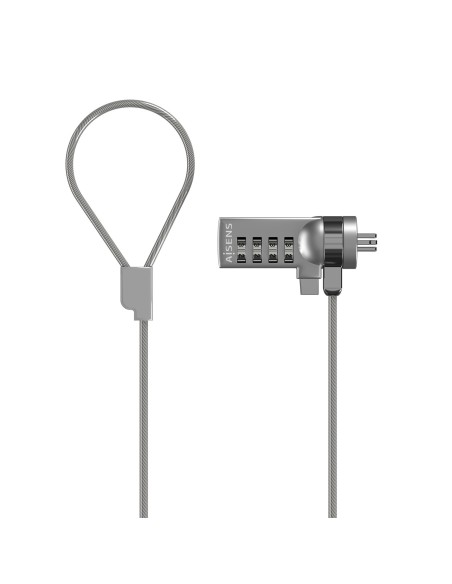 AISENS Cable de Seguridad con Cerradura de Combinacion para Ordenador, Monitor, Portatil 1.5M