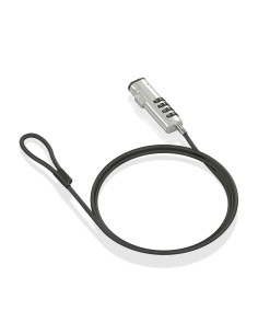 AISENS Cable de Seguridad tipo NANO con cerradura de combinación para ordenador, monitor, portátil 1.5m