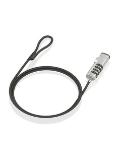 AISENS Cable de Seguridad tipo NANO con cerradura de combinación para ordenador, monitor, portátil 1.5m 2