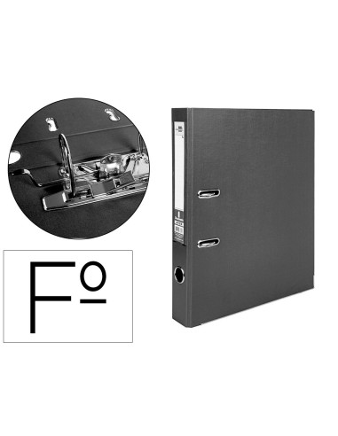 Liderpapel AY33 carpeta Cloruro de polivinilo (PVC) Negro Folio