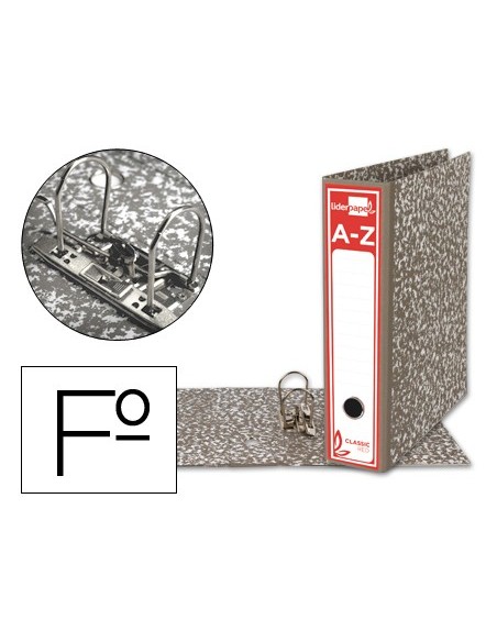 Liderpapel AZ01 carpeta de cartón Gris, Blanco