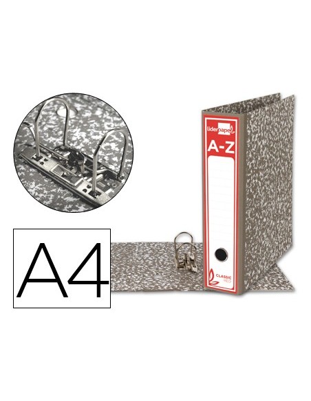 Liderpapel AZ03 carpeta de cartón A4 Gris, Blanco