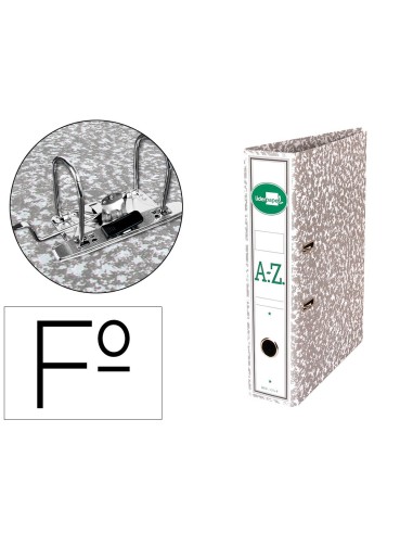 Liderpapel AZ05 carpeta de cartón Gris, Blanco