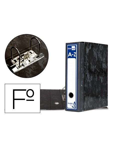 Liderpapel AZ50 carpeta de cartón Negro, Gris