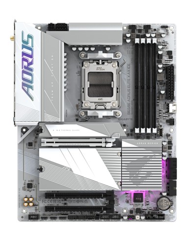 GIGABYTE B650E AORUS ELITE X AX ICE Placa base - AMD Ryzen serie 9000, VRM de 12+2+2 fases, hasta 8000 MHz DDR5 (OC), 1xPCIe