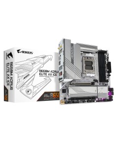 GIGABYTE B650M AORUS ELITE AX ICE Placa base - AMD Ryzen serie 9000, VRM de 12+2+2 fases, hasta 8000 MHz DDR5 (OC), 1xPCIe 5.0